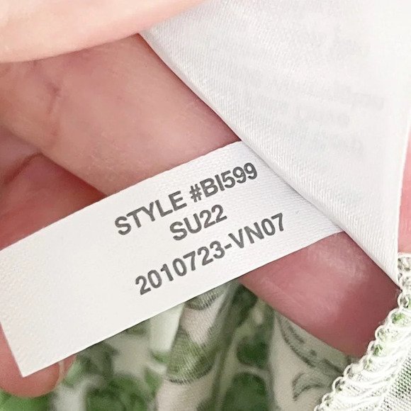 J. Crew Green & White Tiered Maxi Dress in Tossed Floral Print Women's Medium - Picture 9 of 9